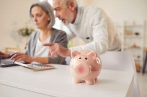 Older adults going through their finances.