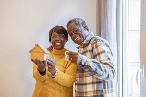 Older couple offering their home.