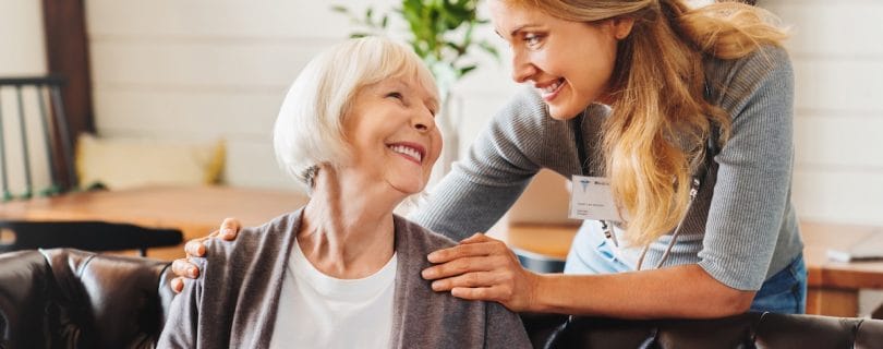 Caregiver with an older woman